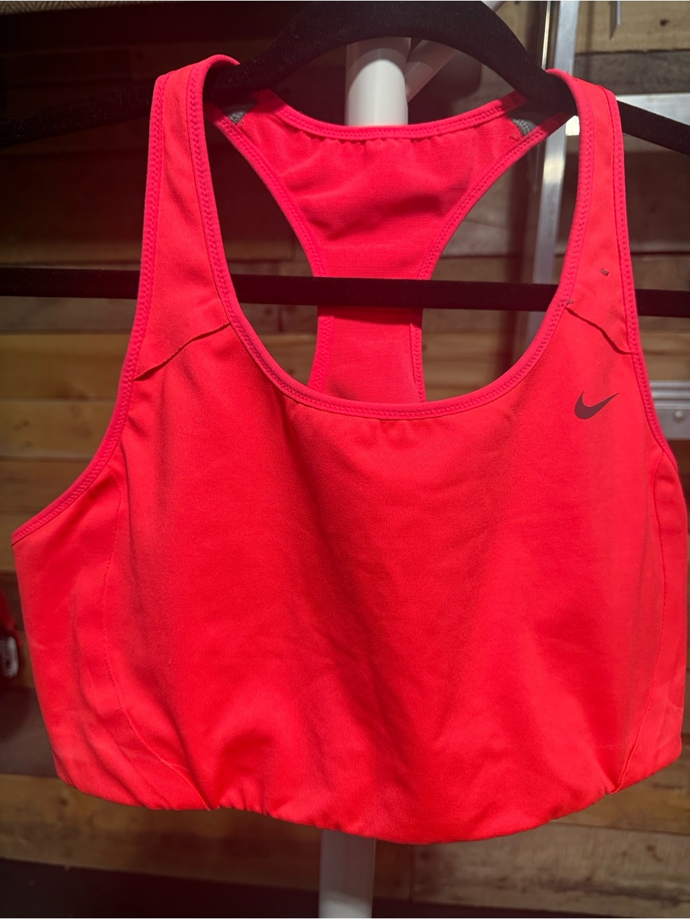 Nike Neon Red Racerback Medium-Support Sports Bra